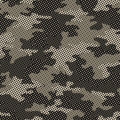 full seamless military camouflage skin halftone dotted pattern vector for decor and textile. ornamen