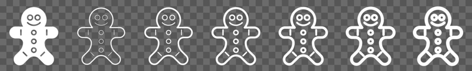 Wall Mural - gingerbread man icon set white | gingerbread men vector illustration set | christmas icons | x-mas i
