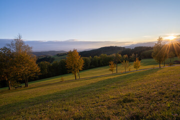 Wall Mural - Sonnenuntergang im Schwarzwald