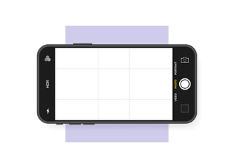 Wall Mural - mobile phone with camera interface. mobile app application. photo screen design template . vector il