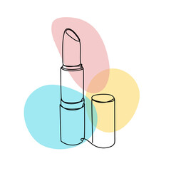 lipstick in a hand drawn linear style.