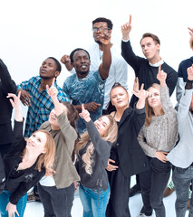 Wall Mural - group of diverse young people looking at the camera