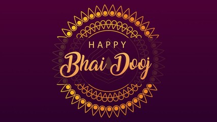 Poster - happy bhai dooj celebration animation with lettering in mandala