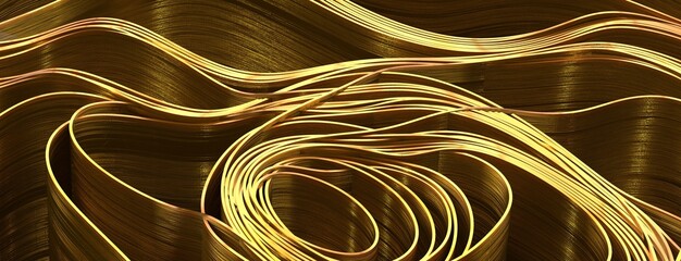 luxus gold background dynamic flow wave 3d