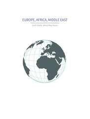 Wall Mural - earth's europe, africa, middle east continent illustration. earth globe world map series.