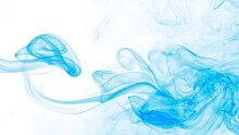 Super Slow Motion Shot Of Flowing Blue Smoke Isolated On White Background At 1000fps.