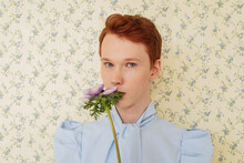 Ginger Man With Blue Flower