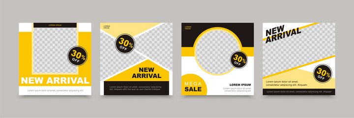 Wall Mural - Social media template in yellow