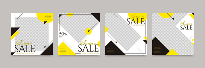 Wall Mural - Modern yellow social media template