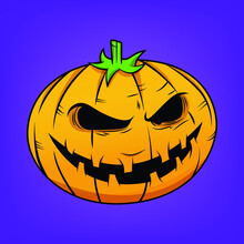 Halloween Themed Ghostface Pumpkin Vector. Spooky. Pumpkin Drawing. Isolated Pumpkin Drawing. Lone Pumpkin Drawing. One Pumpkin Drawing.