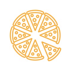 Canvas Print - Pizza Flat Icon Vector Logo Template Illustration