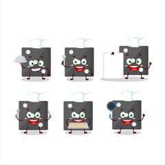 Poster - Cartoon character of black dice with various chef emoticons