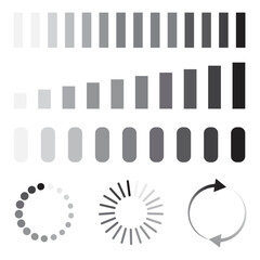 Aufkleber - Vector icons of circles and loading bars. Loader process waiting bar. Stock image. EPS 10.