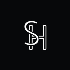 Initial Logo Letter SH HS Monogram