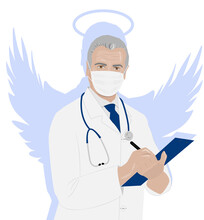 Illustration Doctor Man Angel