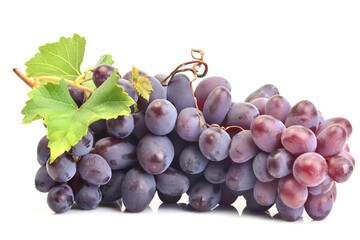 Poster - Bunch of grapes on a white background