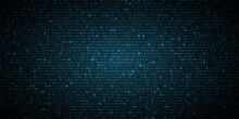 Abstract Glowing Blue Binary Programming Code Background. Digital Data. High Technology Concept. Programming Design. Light Effect. Vector Illustration
