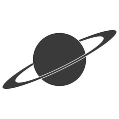 Poster - planet icon with an orbital ring, vector logo sign planet with orbit around the equator