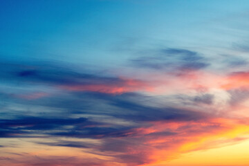 backgrounds and textures. beautiful and dramatic colorful sky with clouds at sunset. sky texture. ab
