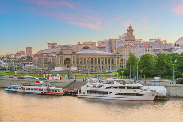 Wall Mural - Moscow City skyline business district and Moscow River in Russia