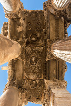 The Ceiling At The Peristyle Of Temple Of Bacchus, Heliopolis Roman Ruins, Baalbek, Lebanon