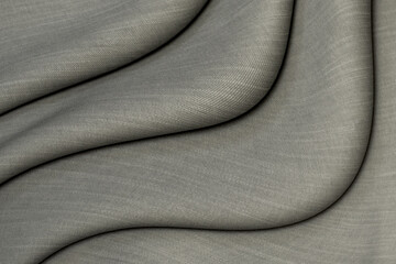 Wall Mural - Dark gray unprinted suiting cotton fabric from above