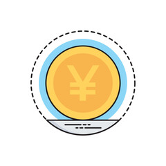 
Icon with international currency with y symbol two lines showing yen coin
