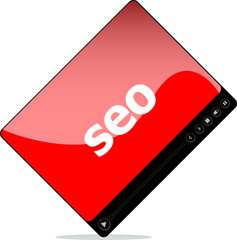 Poster - Video media player for web with seo word