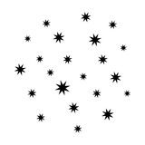 Fototapeta  - Minimal sparkles isolated on white. Black vector stars. Vector illustration