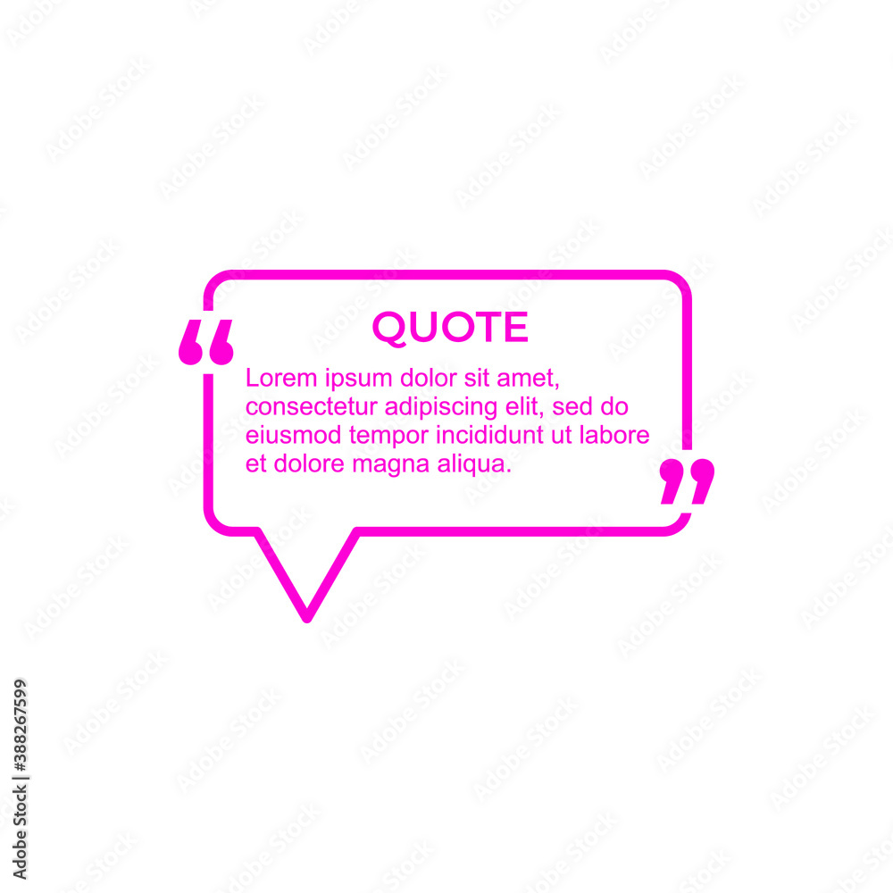 Quote frame Mockup of quatation square box Editable quoted message in