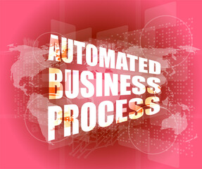 Poster - business concept, automated business process digital touch screen interface