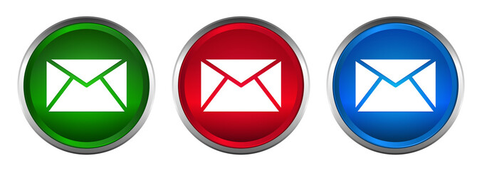 Wall Mural - Email icon supreme round button set design illustration