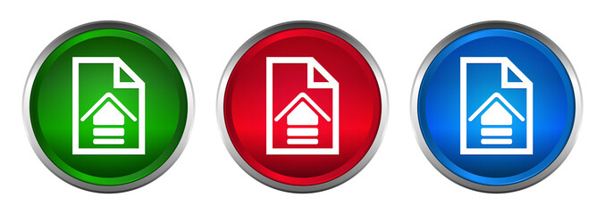 Wall Mural - Upload document icon supreme round button set design illustration