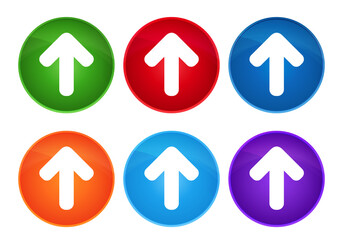 Wall Mural - Upload arrow icon super round button set glass design