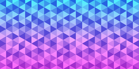 Wall Mural - blue and purple gradient triangular pattern, abstract geometric polygonal background