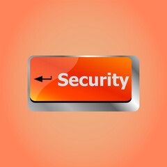Poster - security button on the keyboard key, business concept