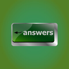 Poster - get answers concept on the modern keyboard keys