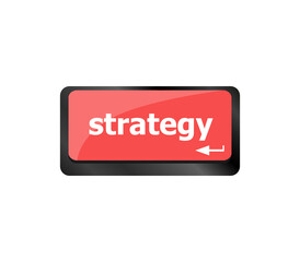 Leinwandbilder - Strategy button on computer keyboard key button