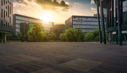 Wall Mural - Modern office building in the evening