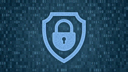Aufkleber - Cybersecurity. Padlock with keyhole icon in the guard shield