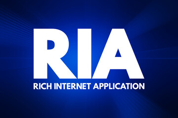 Poster - ria - rich internet application acronym, technology concept background