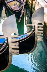 typical old gondola in venice