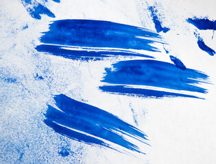 Poster - Many of brush stroke blue watercolor isolated on white background