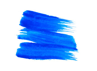 Poster - blue stroke of the paint brush isolated on white