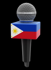 Poster - Microphone and Philippine flag. Image with clipping path