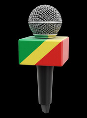 Poster - Microphone and Congo flag. Image with clipping path