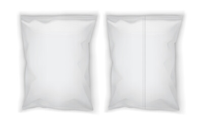 Wall Mural - white blank packaging isolated on white background top and bottom view mock up