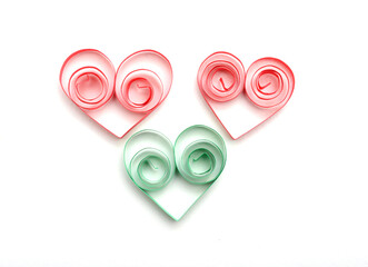 Wall Mural - Paper quilling hearts decoration