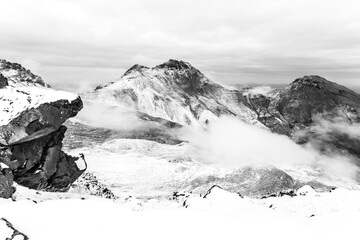 Canvas Print - Crater of Mount Aragats, northern summit, at 4,090 m , Armenia.