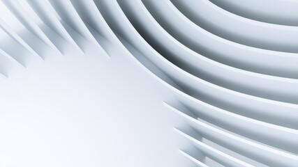 Wall Mural - abstract white architecture background. minimal geometric wave wallpaper. 3d illustration of white c